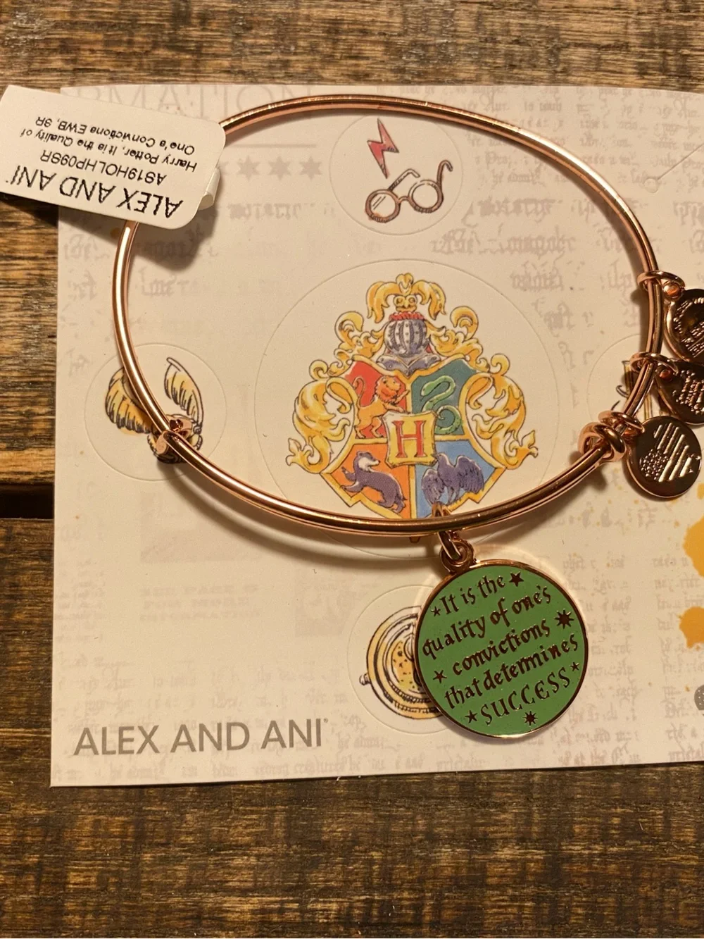 Alex and Ani Rose Gold Harry Potter “Lupin” Quote Bangle
